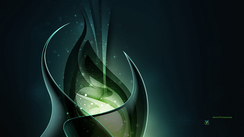 Green Consciousness, consciousness, green think, abstract, 3d and cg, HD wallpaper