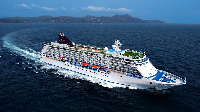 Blue And White Cruise Ship On Sea Cruise Ship, HD wallpaper