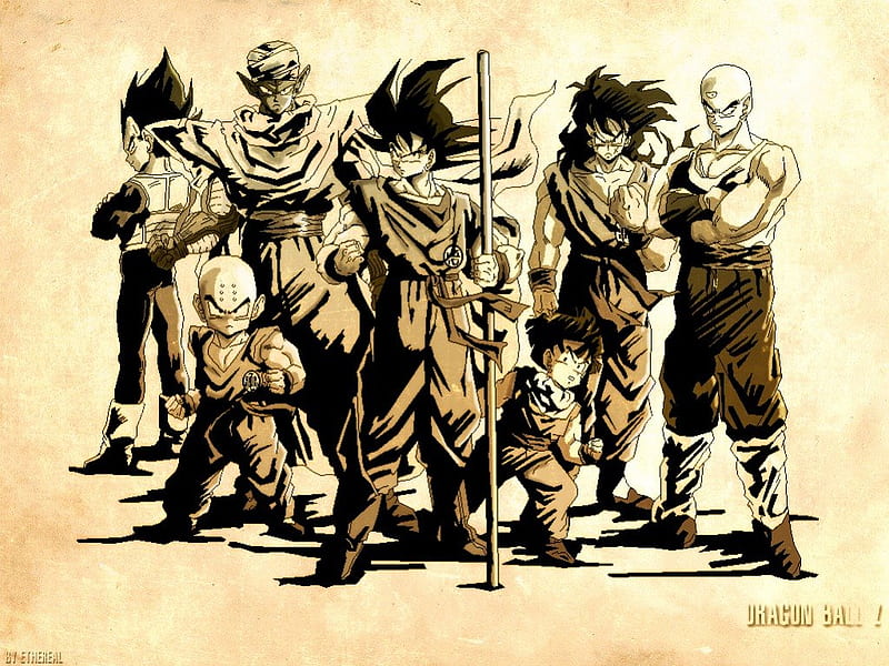 Goku, Pan, Trunks, Gohan, Videl, Gill, Ob, Vegeta, Goku Ss…