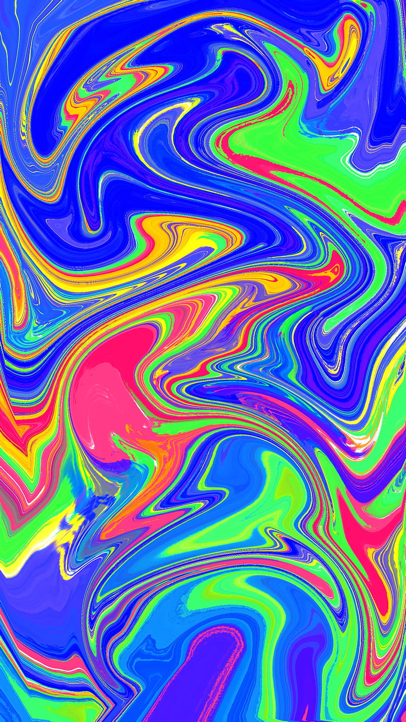 acid fluid 1, abstract, acrylic, blue, color, green liquid, pattern, ped, red, texture, water, watercolor, wave, yellow, HD phone wallpaper