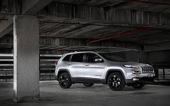 Jeep Cherokee Blackhawk, American SUVs, silver Cherokee, black wheels, Jeep, HD wallpaper