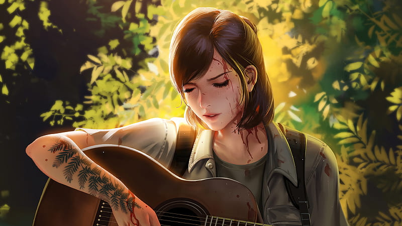 Download wallpaper infected, ellie, ellie kind, some of us, the last of us  part 2, game art, the last of us art, section games in resolution 800x480