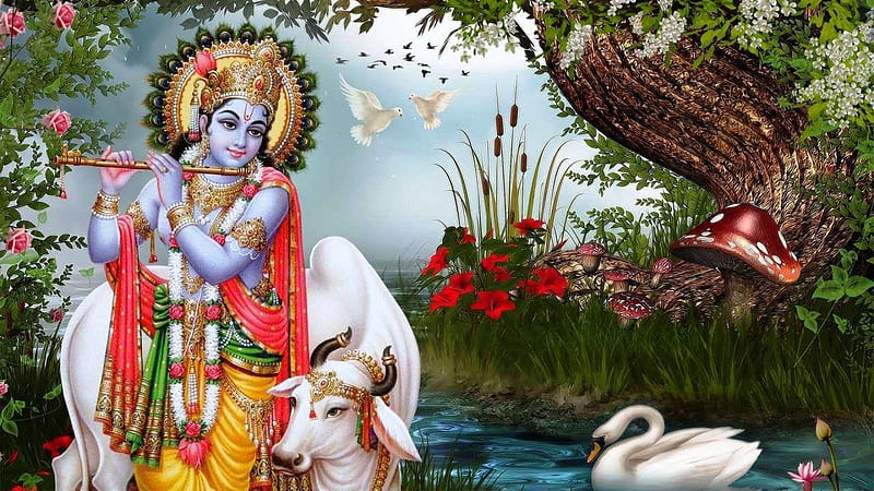 God Krishna In Nature Background God, HD wallpaper | Peakpx