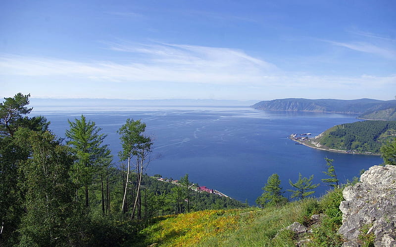 Lake Baikal, Lakes, Sky, Baikal, Nature, Clouds, HD wallpaper