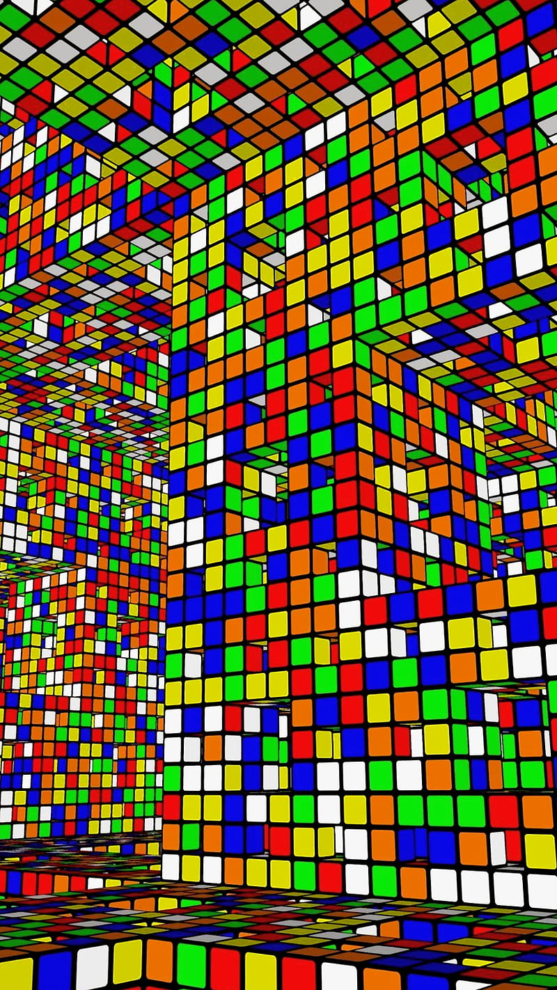 Rubix cube , puzzle, desenho, HD phone wallpaper