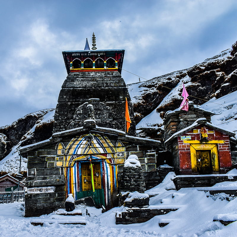 Tungnath, chopta, temple, winter, HD phone wallpaper
