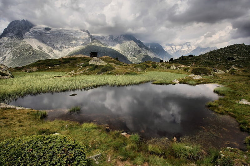 Alpine lake, lakes, nature, HD wallpaper