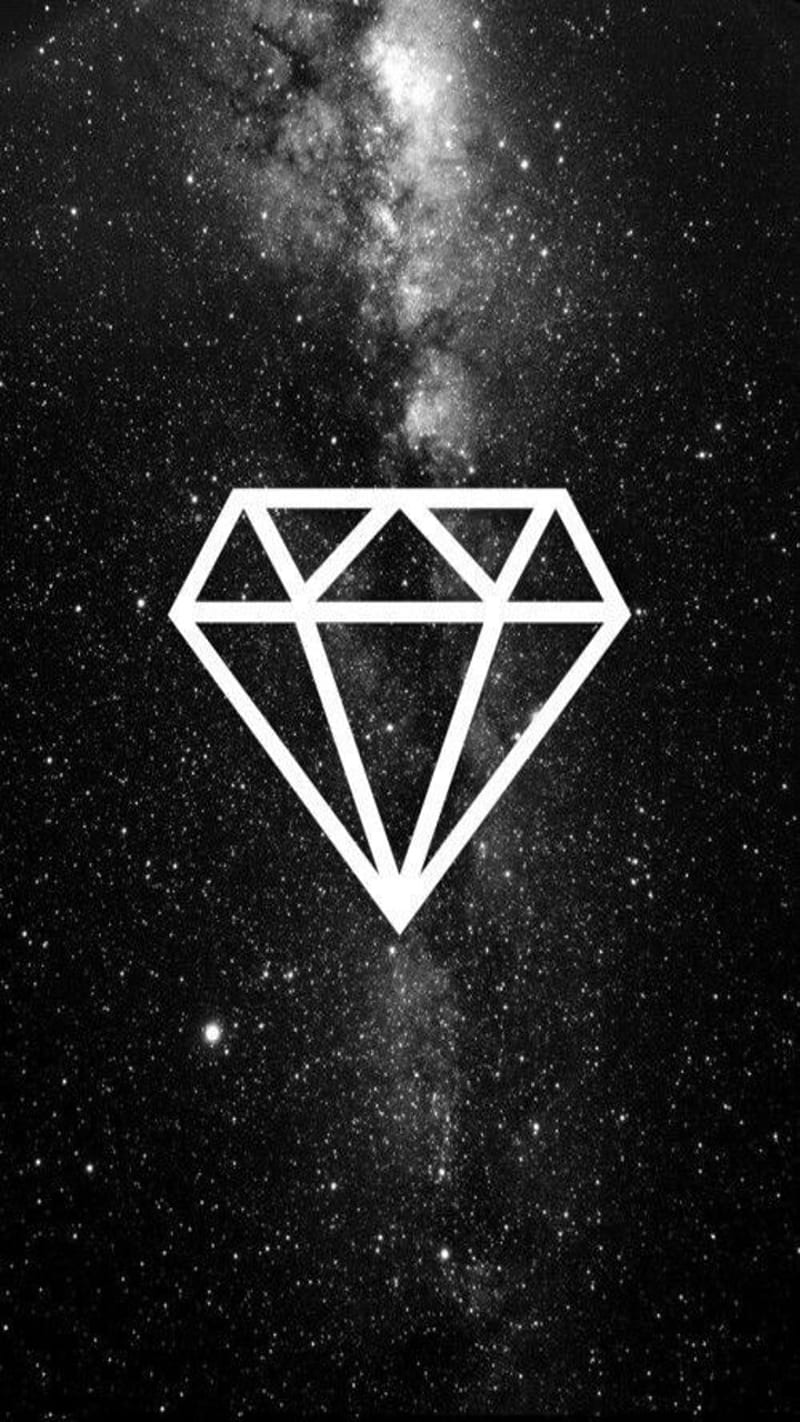 Diamond, galaxy, stars, HD phone wallpaper