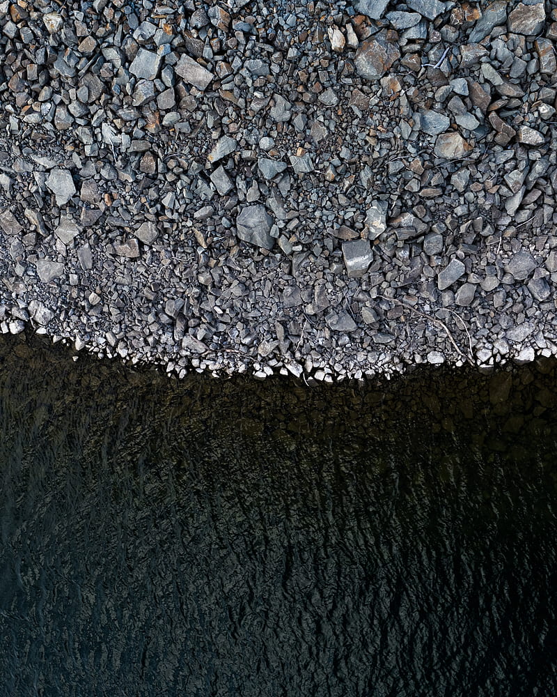 rocks, water, aerial view, coast, beach, HD phone wallpaper