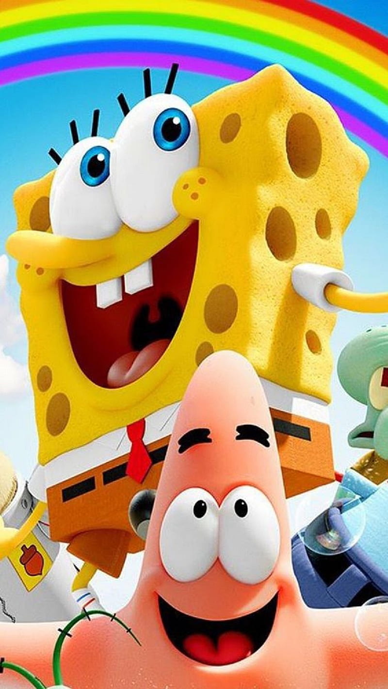 SpongeBob, happy, fanny, HD phone wallpaper