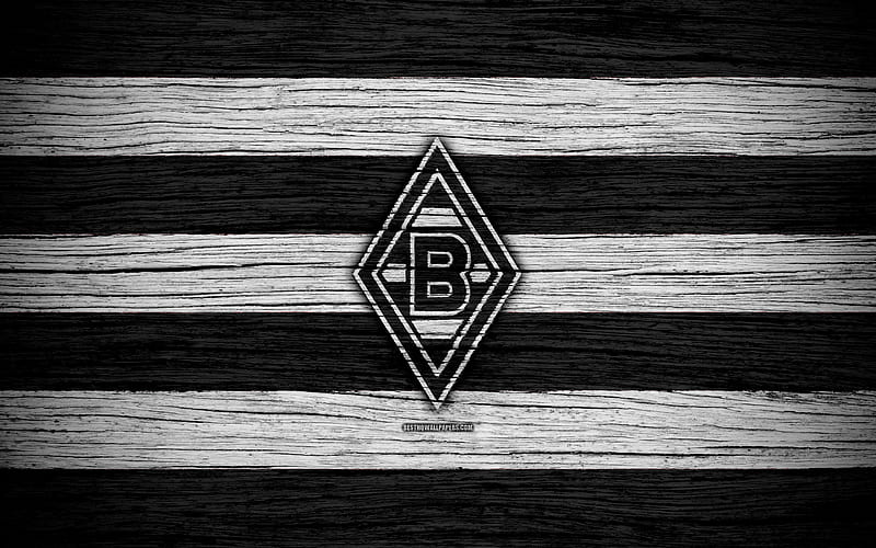 Borussia Monchengladbach Bundesliga, logo, Germany, wooden texture, FC Borussia Monchengladbach, soccer, football, Borussia Monchengladbach FC, HD wallpaper