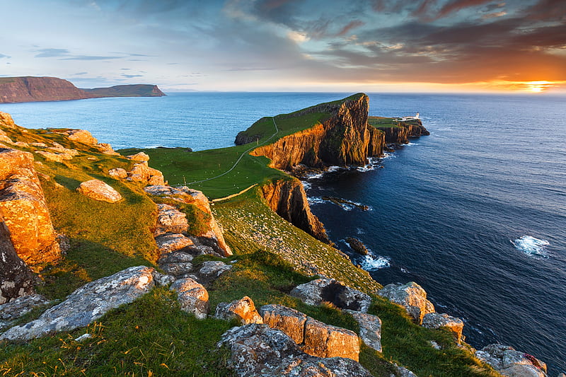 Milovaig, Isle of Skye, Scotland, Isle of Skye, Scotland, Milovaig, Cliffs, United Kingdom, HD wallpaper