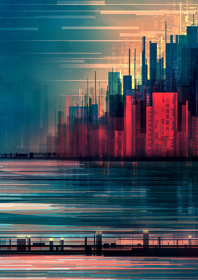 cityscape, artwork, city, HD phone wallpaper
