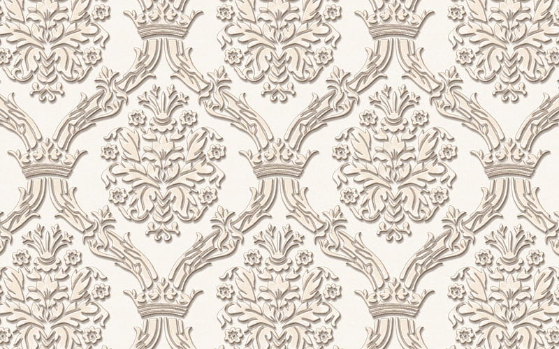 vintage floral pattern, white damask pattern, white vintage background, floral patterns, vintage backgrounds, white retro backgrounds, floral vintage pattern, HD wallpaper