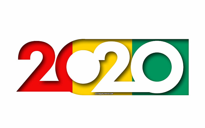 Guinea 2020, Flag of Guinea, white background, Guinea, 3d art, 2020 concepts, Guinea flag, 2020 New Year, 2020 Guinea flag, HD wallpaper