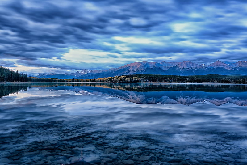 Lakes, Lake, Alberta, Canada, Jasper National Park, Mountain, Pyramid Lake, Reflection, HD wallpaper