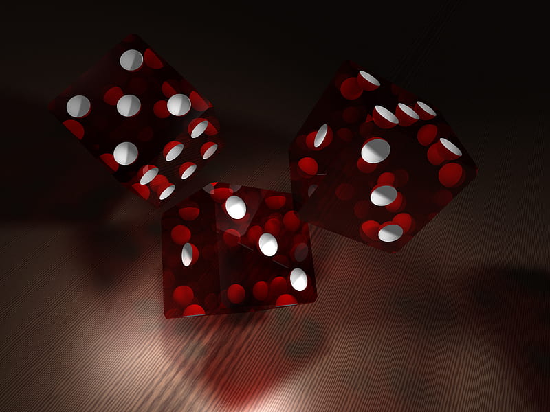 Dice, gamble, red, game, abstract, 3d, cool, poker, digital, HD wallpaper