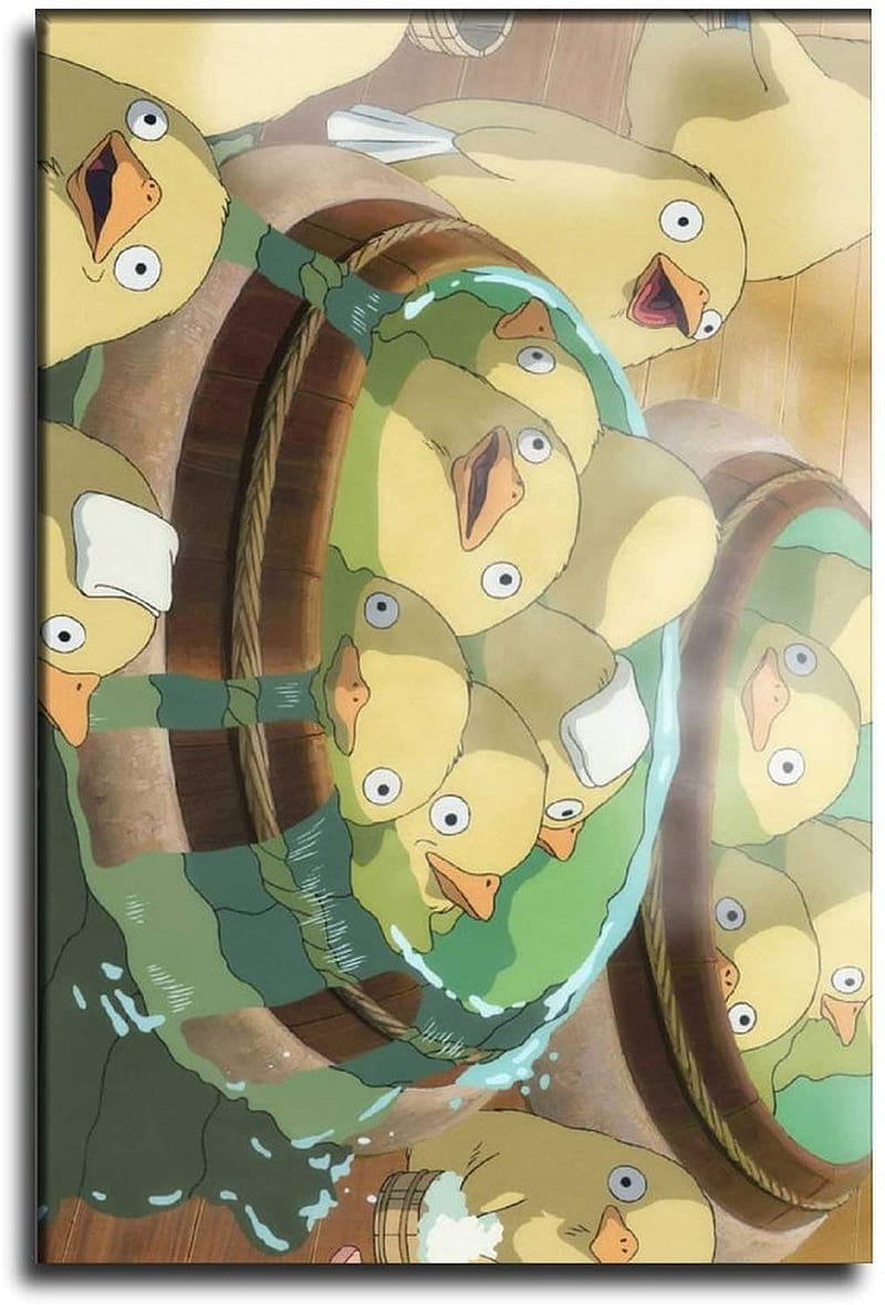 YURY Spirited Away Duck Bath Anime Poster Canvas Art Poster and Wall Art Print Modern Family Bedroom Decor Posters 20×30inch(50×75cm) : : Home, HD phone wallpaper