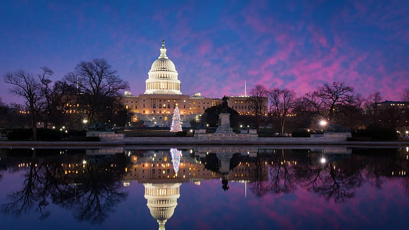 Capital Bldg in Washington DC at Twilight, Buildings, Sky, Twilight, Sunsets, Nature, HD wallpaper