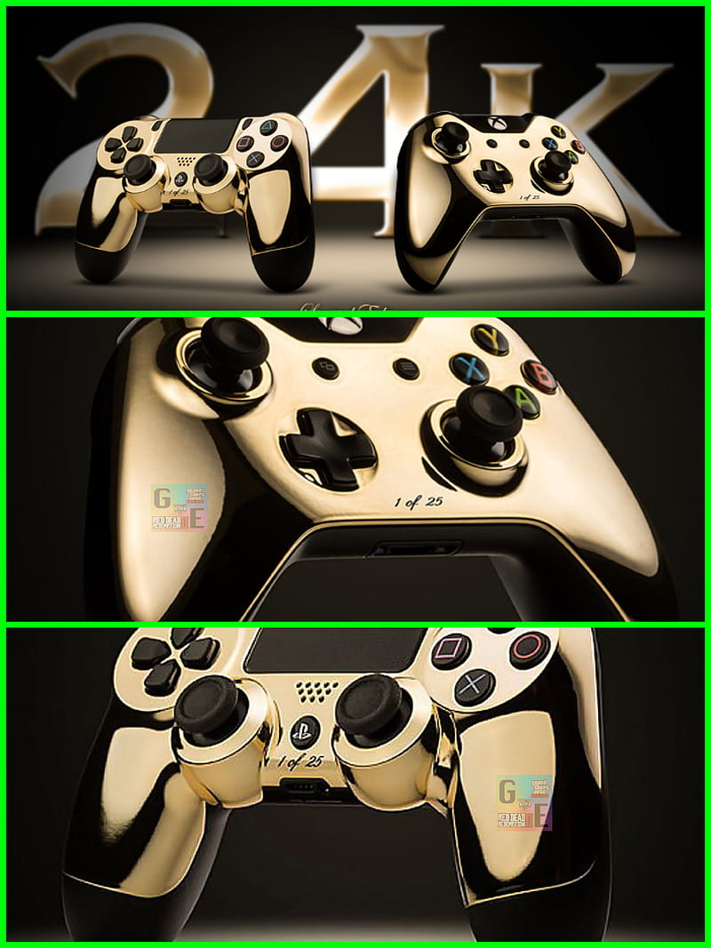 24K Gold Gaming Controllers