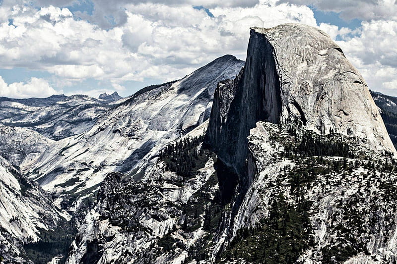 Half Dome, Yosemite National park, mountain, nature, cool, clouds, HD wallpaper