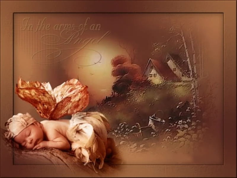 Baby Wood Elf, forest, fall, autumn, fantasy, elf, woods, fairy, wood, HD wallpaper