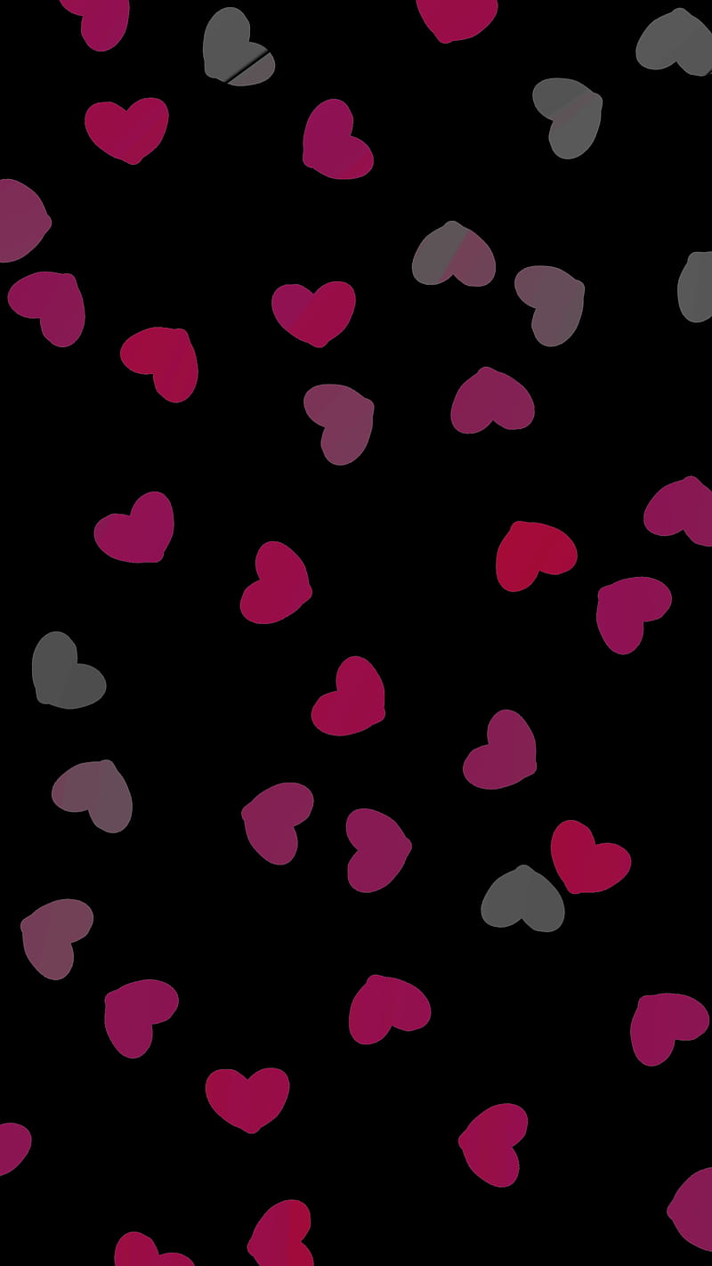 love pattern abstract, black, corazones, love, pattern, red, simple, texture, valentine, HD phone wallpaper