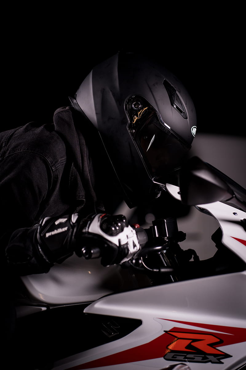 Motorcyclist, helmet, motorcycle, bike, biker, HD phone wallpaper | Peakpx
