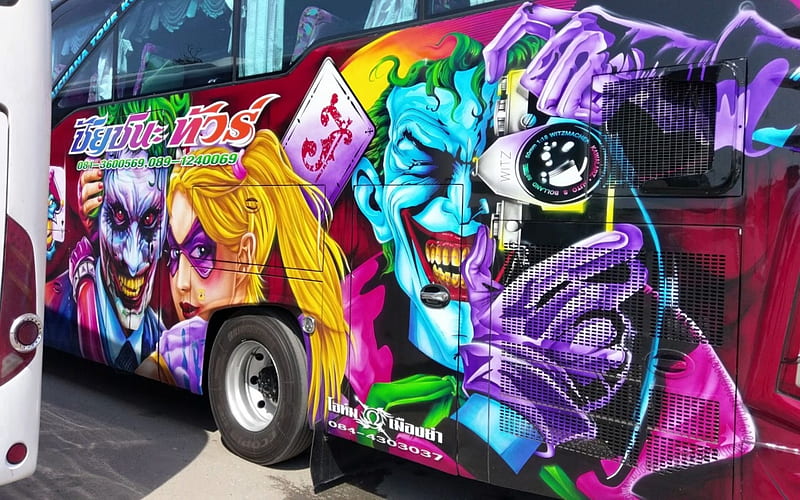 Thailand Crazy Bus, Color, Thailand, Bus, Crazy, Decker, Double, People, HD wallpaper