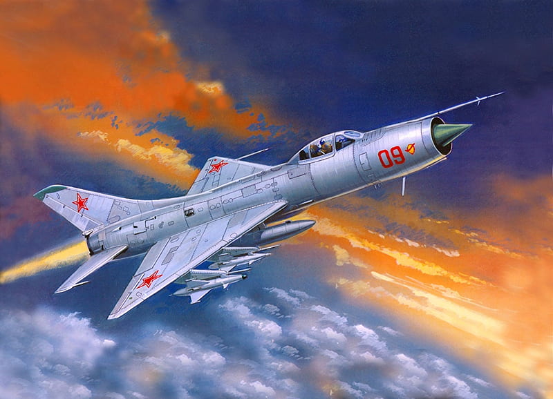 Sukhoi Su-9 Art, Aircraft Art, Soviet Air Force, Sukhoi Su 9, Russian Air Force, HD wallpaper