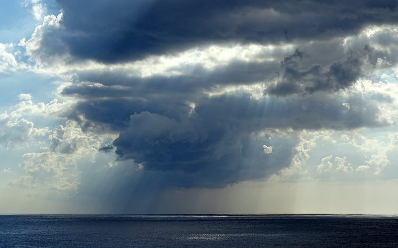 Cloud with Rain over Sea, cloud, rain, sky, sea, HD wallpaper | Peakpx