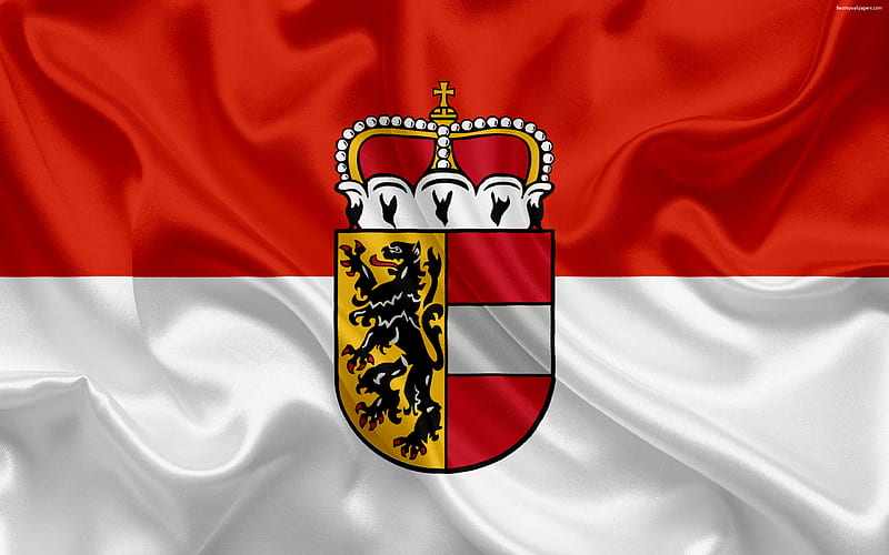 Flag of Salzburg, federal land, Austria Lands, Administrative division of Austria, symbolism, Salzburg, Austria, silk texture, HD wallpaper