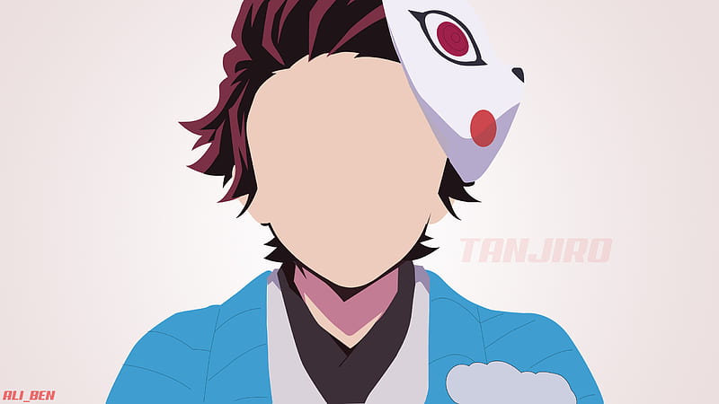 Demon Slayer Tanjirou Kamado With A Mask With Background Of Pink Anime, HD wallpaper