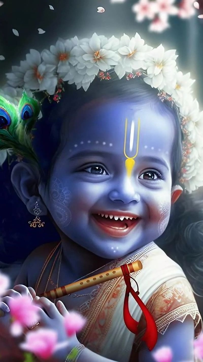 Little Krishna, Baby Krishna Laughing, lord, god, HD phone ...