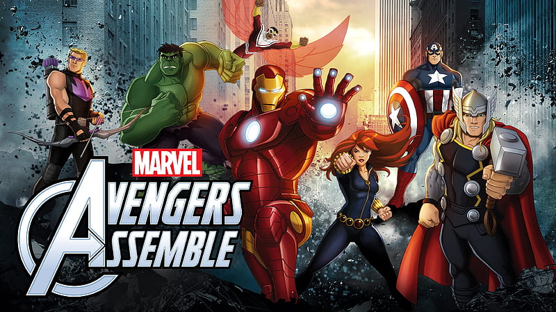The Avengers, Marvel's Avengers Assemble, Avengers, Black Widow, Captain America, Clint Barton, Falcon (Marvel Comics), Hawkeye, Hulk, Iron Man, Thor, Tony Stark, HD wallpaper