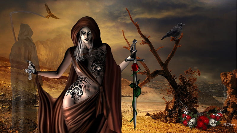 Gothic Woman death birds roses woman sexy ravens goth skulls  gothic HD wallpaper  Peakpx
