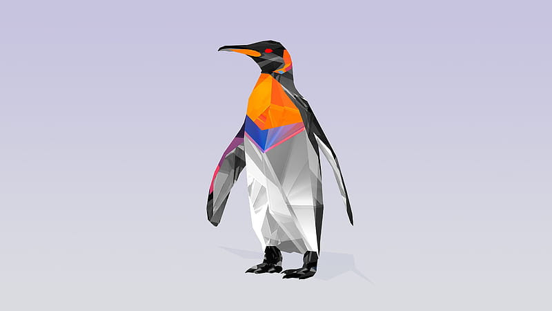 Penguin Abstract, penguin, birds, abstract, HD wallpaper