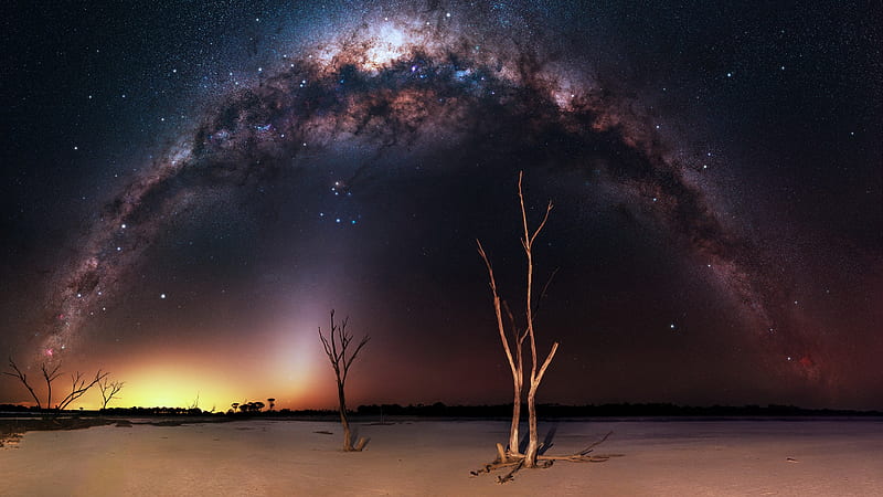 Night Stars Milky Way Nature, HD wallpaper