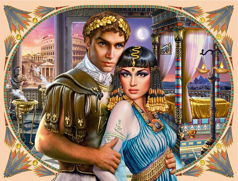 Anthony & Cleopatra, fantasy, abstract, people, HD wallpaper