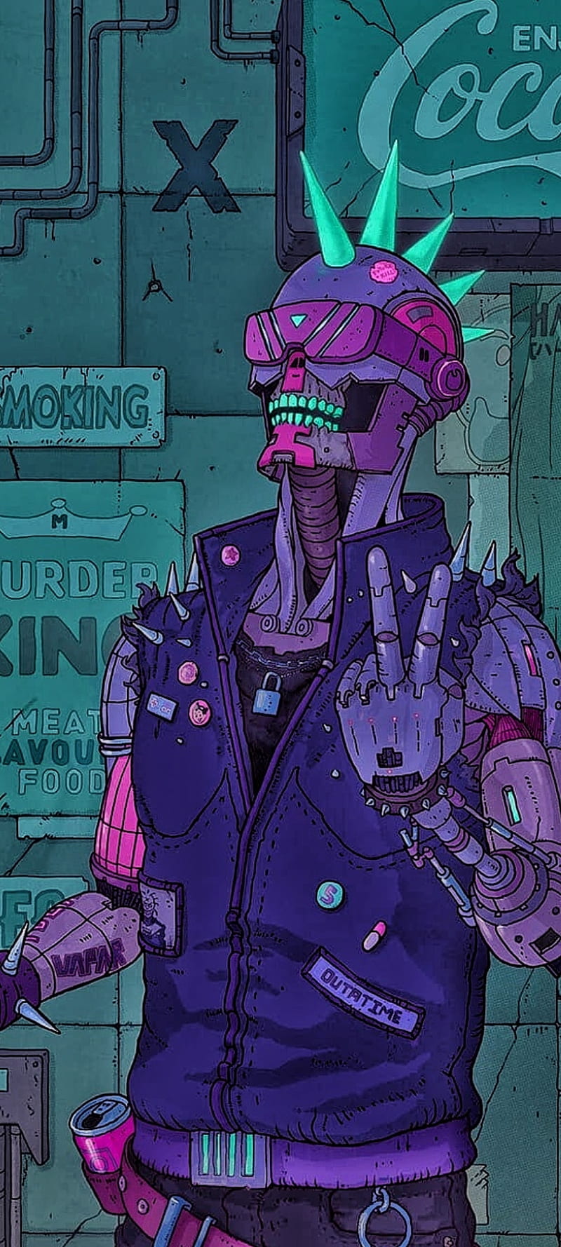 Cyberpunk rock, cartoon, robot, HD phone wallpaper | Peakpx