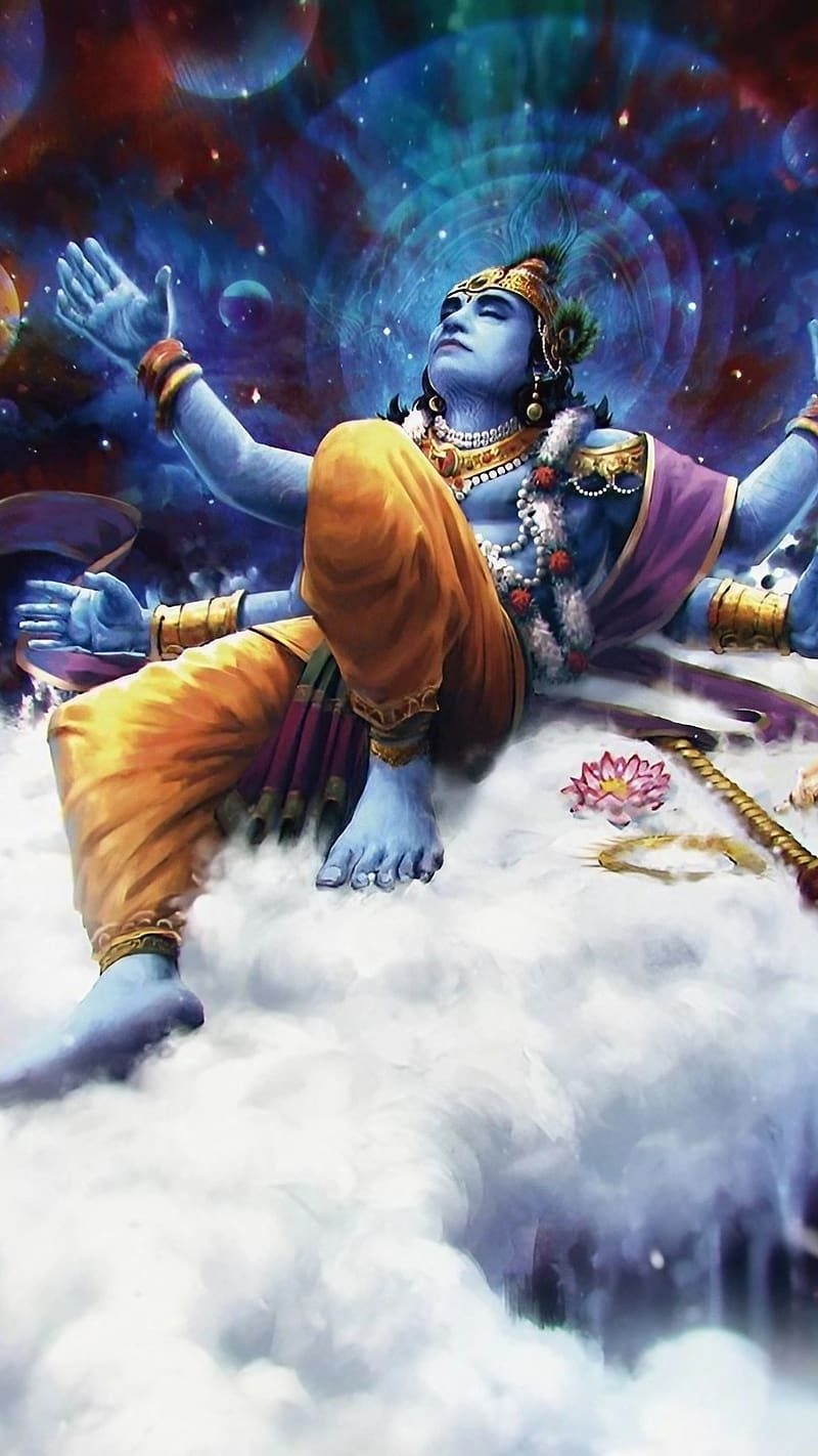Vishnu, Sleeping On Clouds, lord vishnu sleeping on clouds, god ...