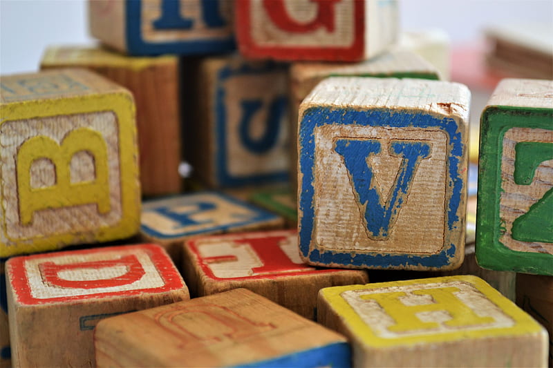 assorted-color alphabet cube toy lot, HD wallpaper