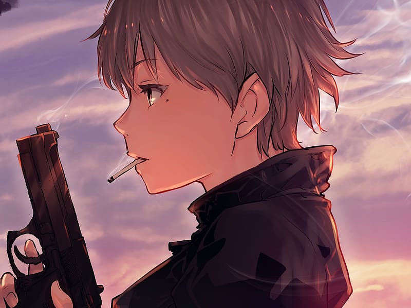 Anime Boy Has Depressed Himself Cigarette Stock Illustration 2156877091 |  Shutterstock