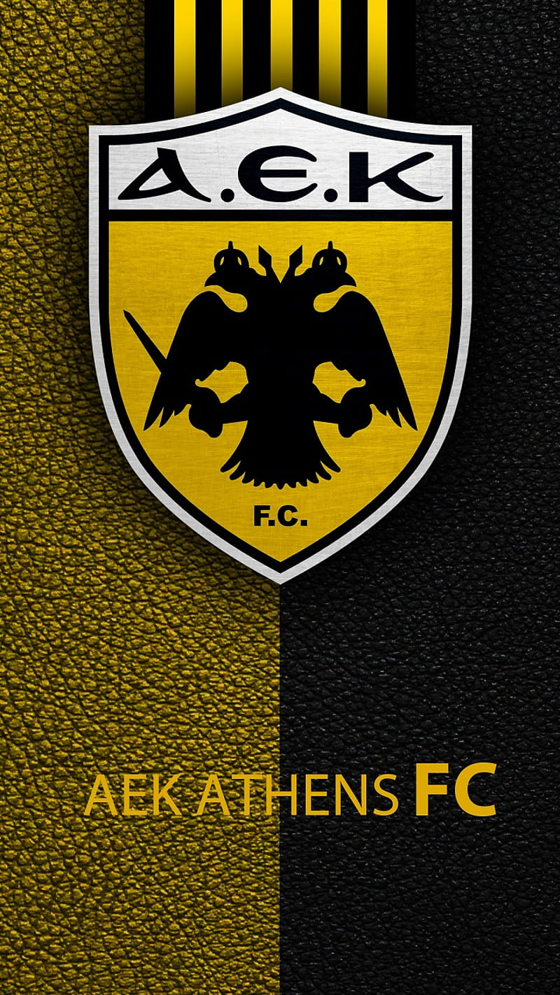 AEK FC 1924, athens, greece, football club, yellow-blacks, gate 21, 1924, original, clem krym, HD phone wallpaper