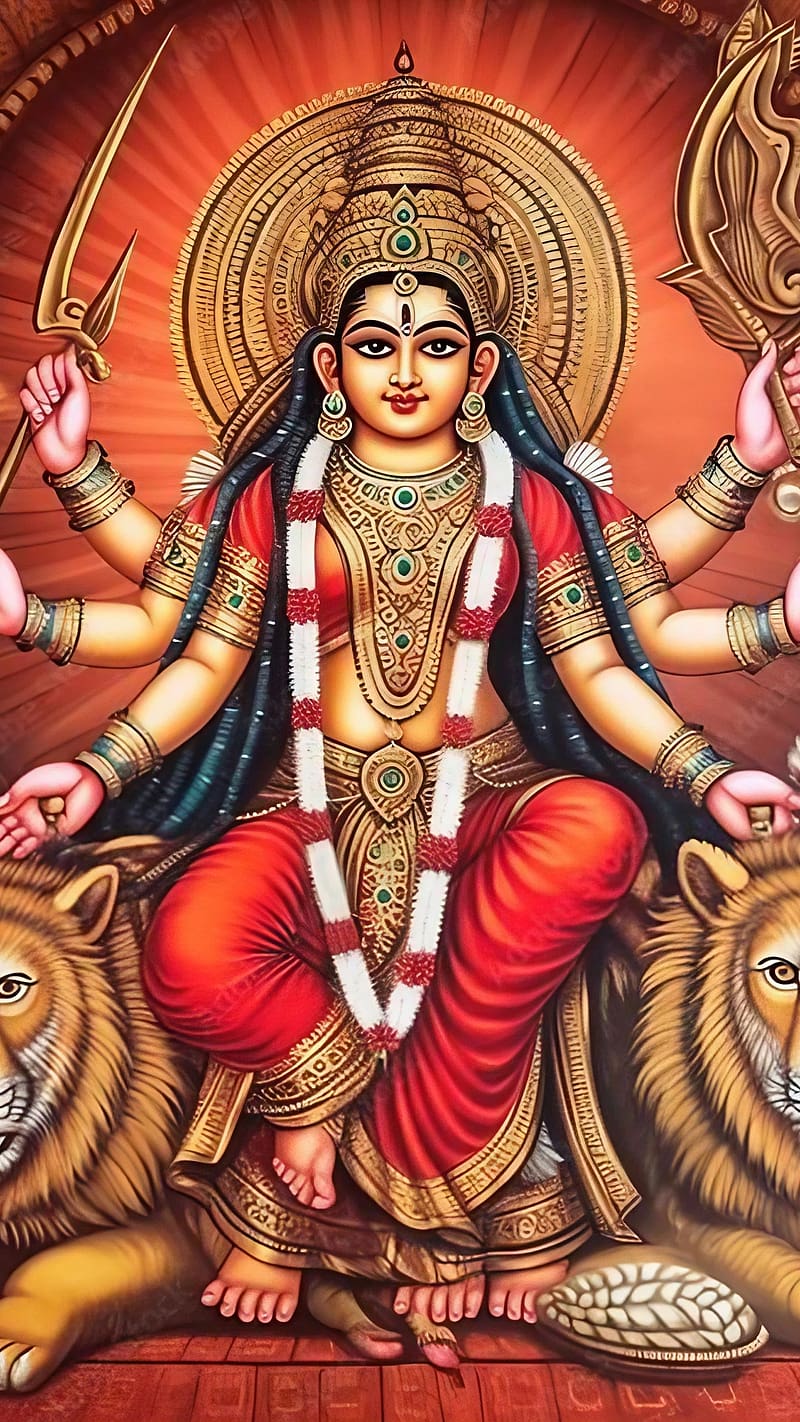 Navratri Amma, jai durga maa, lord, god, bhakti, devtional, HD phone wallpaper