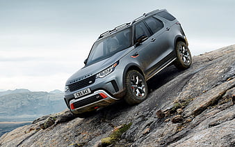 Land Rover Discovery SVX, 2018 cars, SUVs, rocks, offroad, new Discovery, Land Rover, HD wallpaper