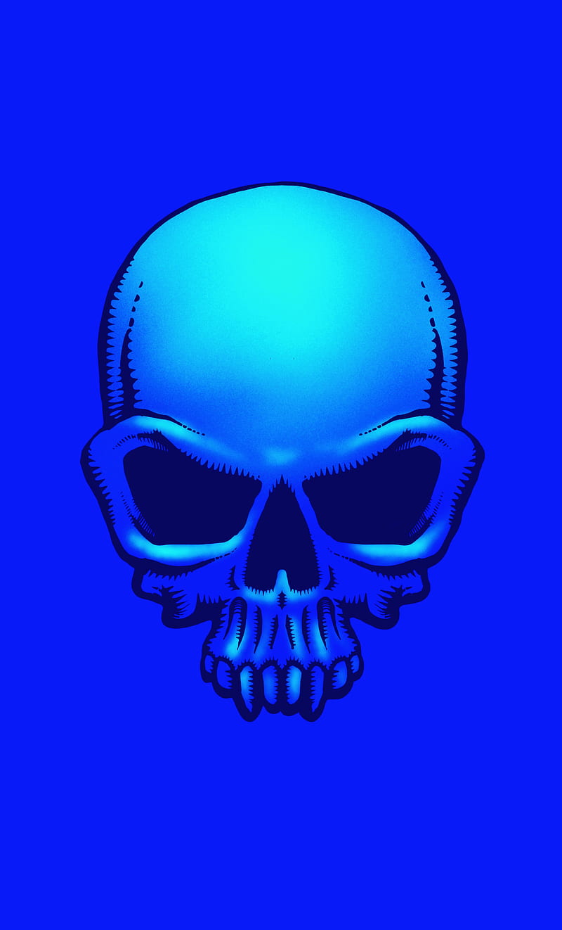 Dead Dude Blue , Dead, My, amoled, art, badass, blue, bones, cool, drawing, dude, evil, halloween, head, illustration, knuckles, mean, occult, oled, skeleton, skull, vibrant, HD phone wallpaper