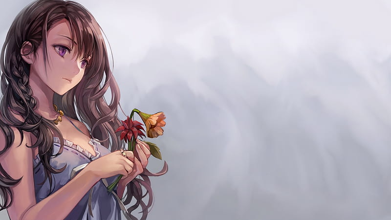 Momoko, girl, anime, flower, manga, HD wallpaper