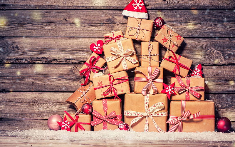 Holiday, Christmas, Decoration, Gift, Santa Hat, HD wallpaper