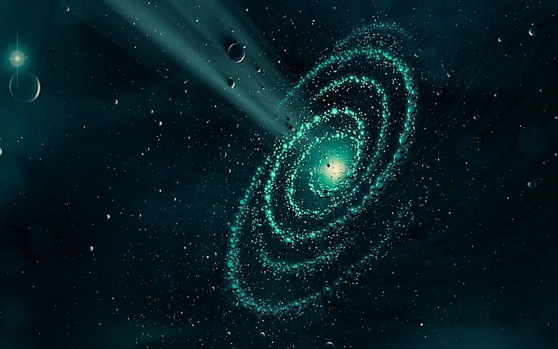 spinning galaxy, univers, light, galaxy, HD wallpaper